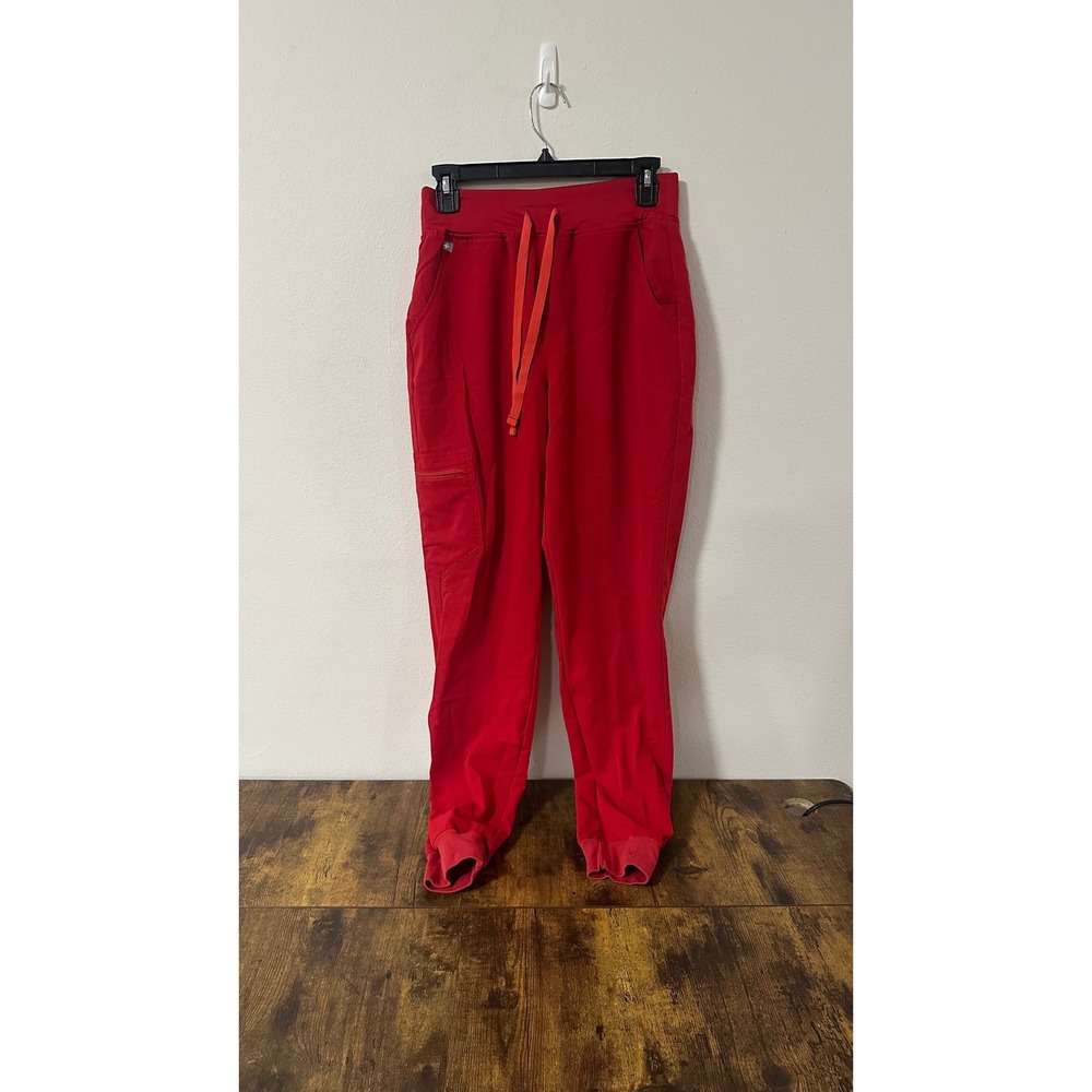 FIGS Zamora Jogger Scrub Pants Red Technical Collection Small Tall S/T Cargo